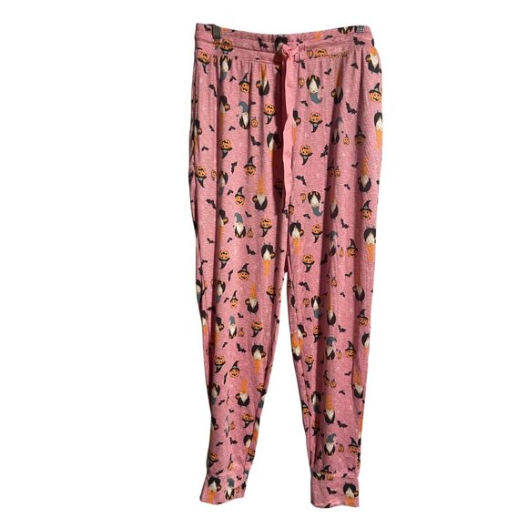 Jaclyn Intimates Pink Halloween Gnome Pajama Pants Womens Large Soft Poly Blend - Picture 1 of 9